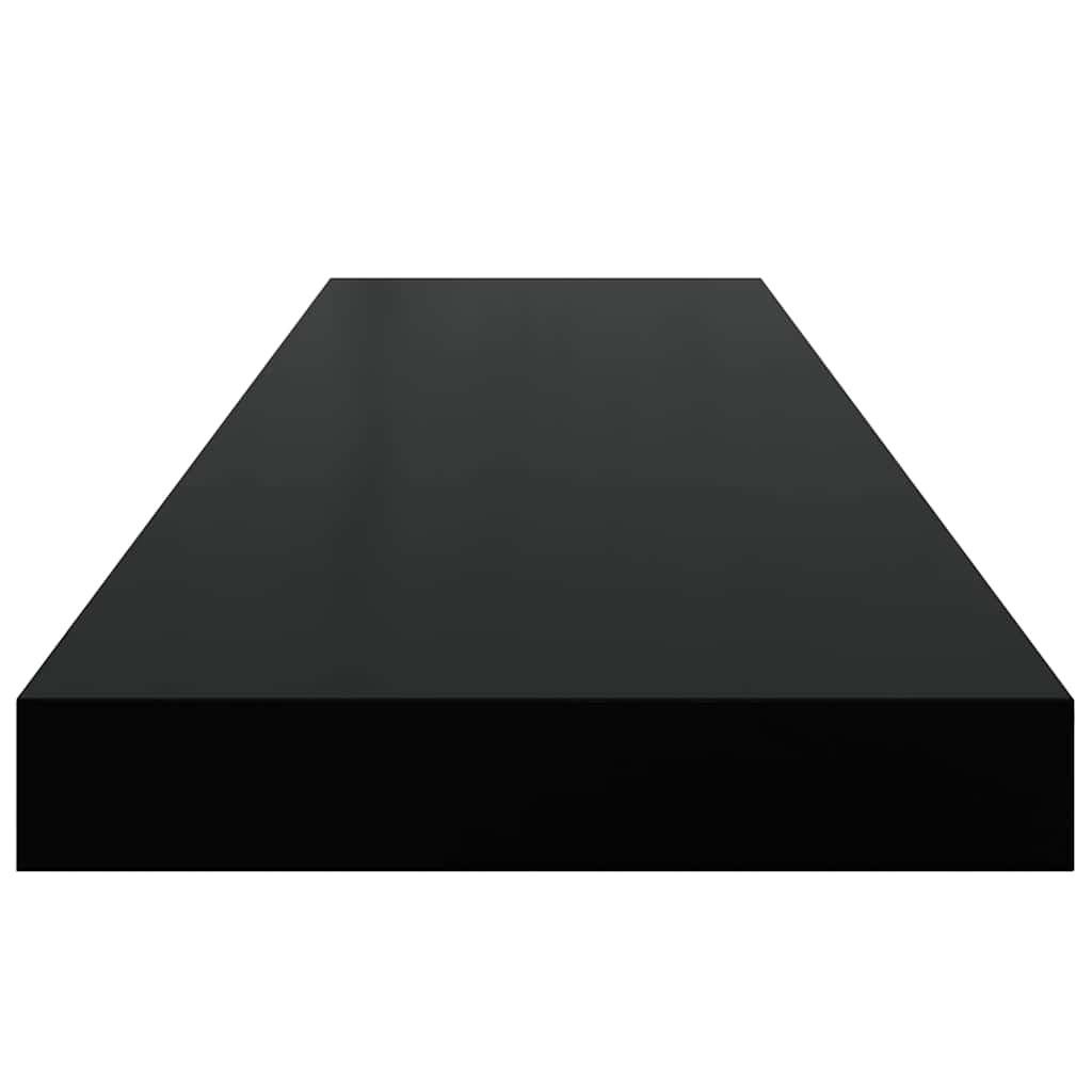 Floating Wall Shelves 2 pcs High Gloss Black 90x23.5x3.8 cm MDF