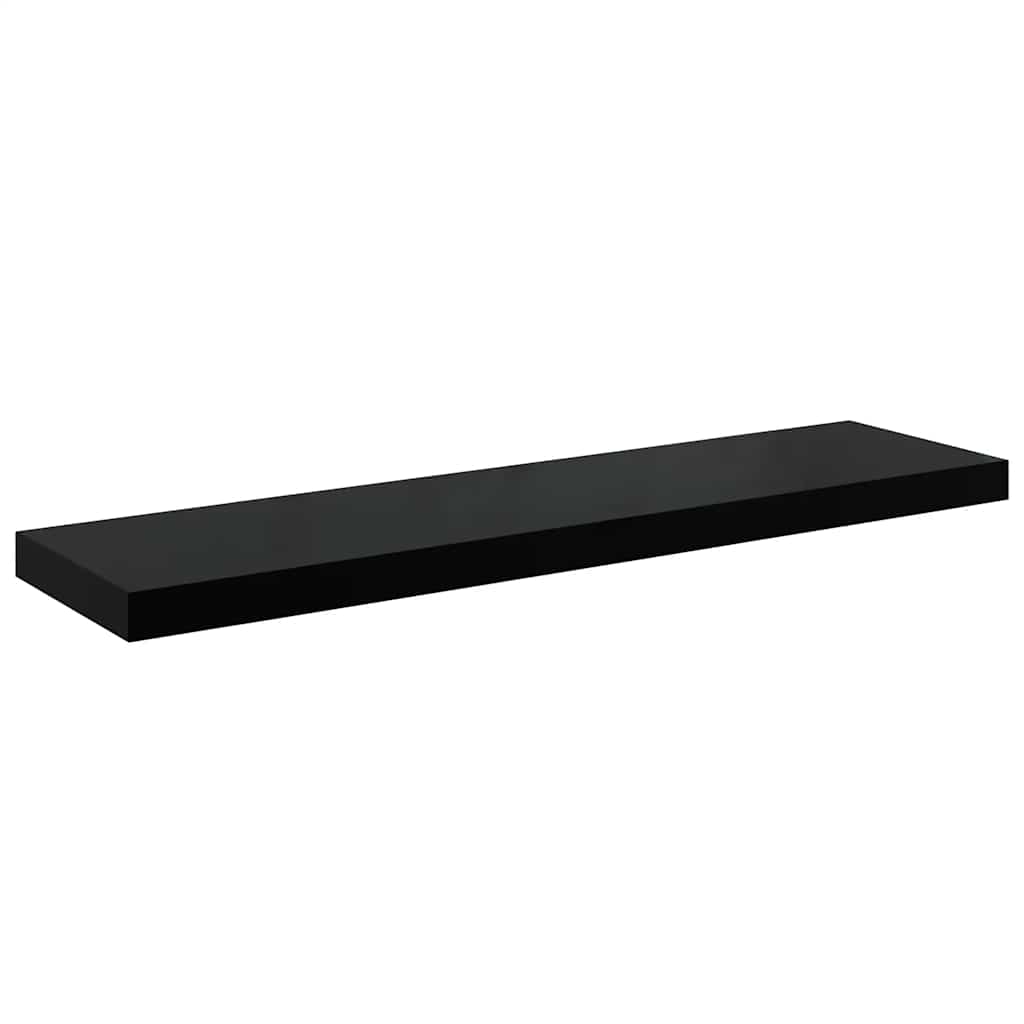 Floating Wall Shelves 4 pcs High Gloss Black 90x23.5x3.8 cm MDF