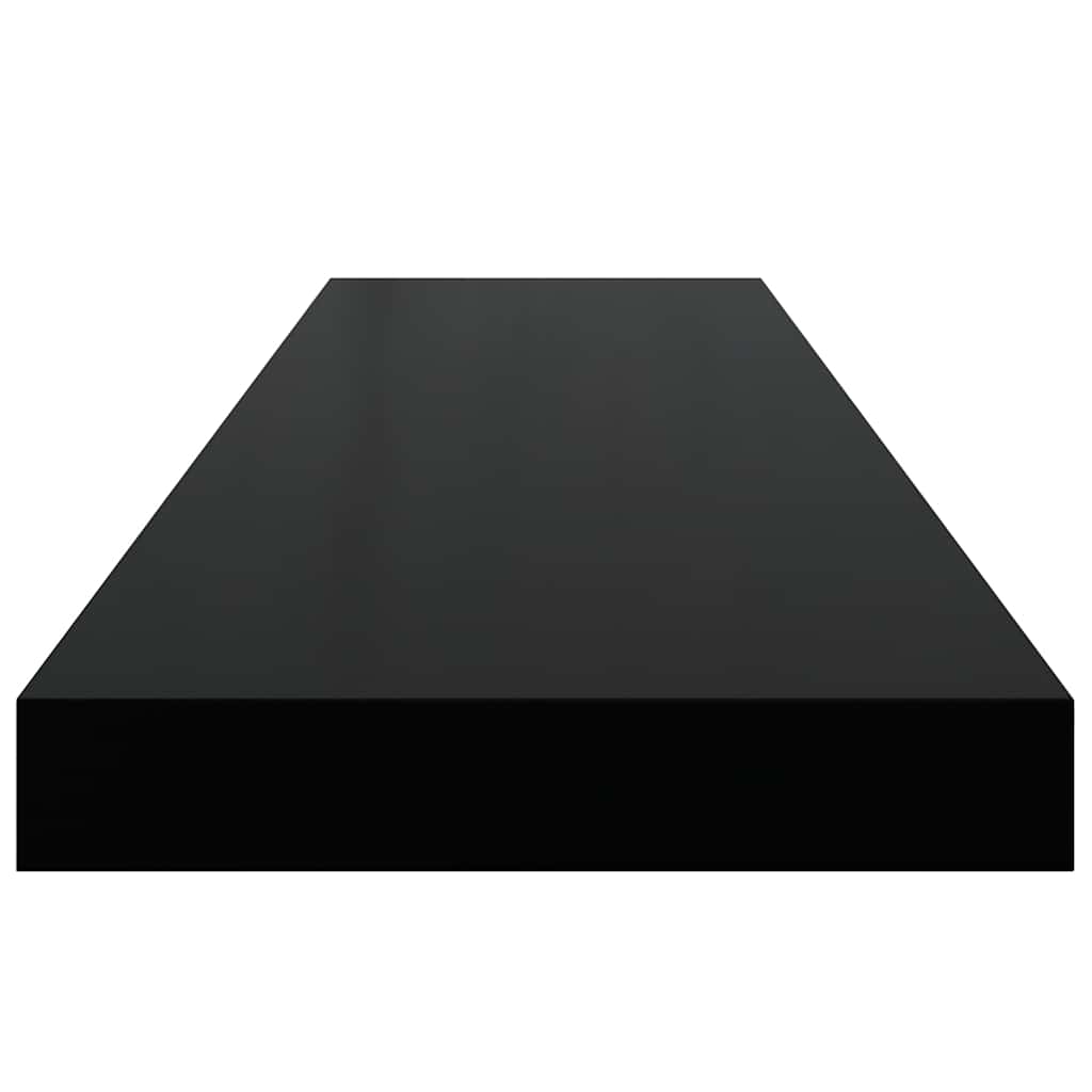 Floating Wall Shelves 4 pcs High Gloss Black 90x23.5x3.8 cm MDF