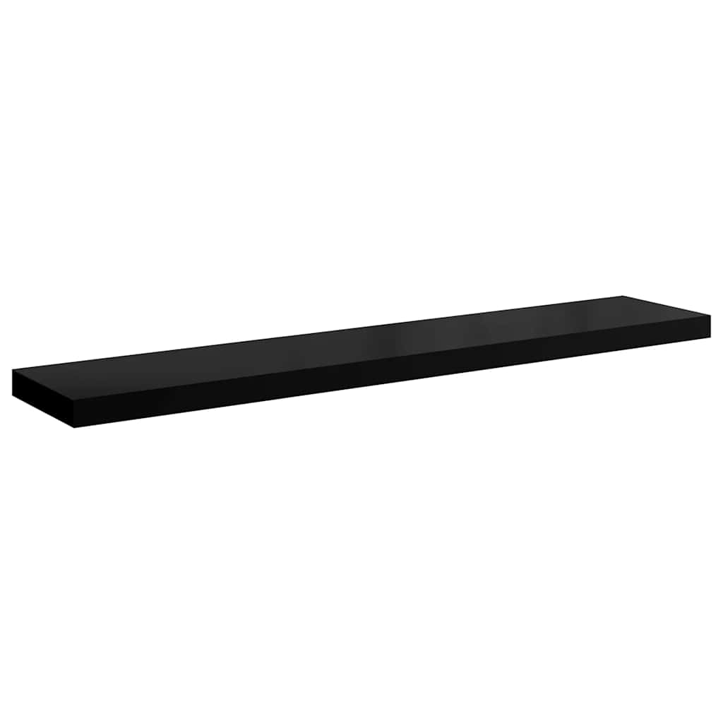 Floating Wall Shelves 4 pcs High Gloss Black 120x23.5x3.8 cm MDF