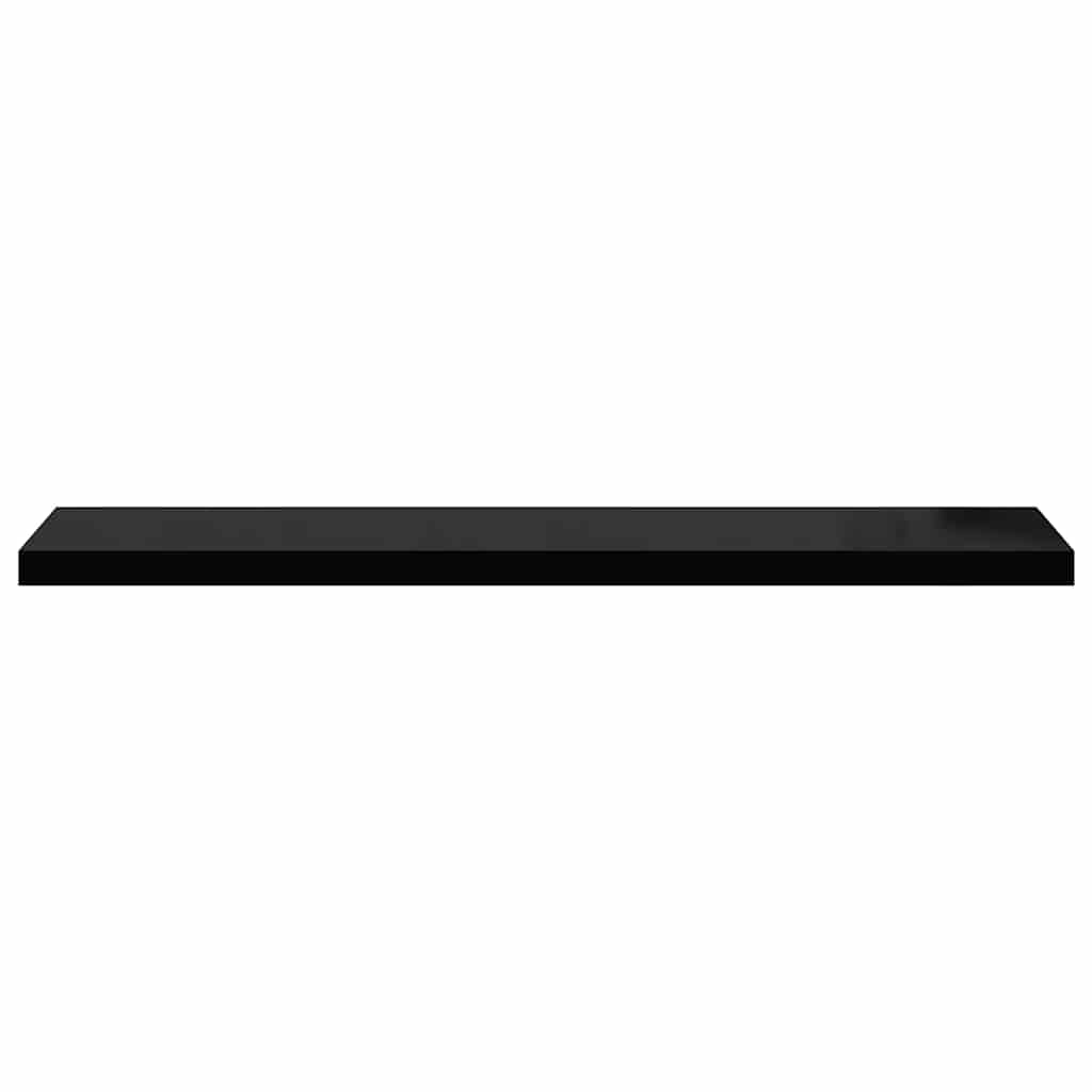 Floating Wall Shelves 4 pcs High Gloss Black 120x23.5x3.8 cm MDF