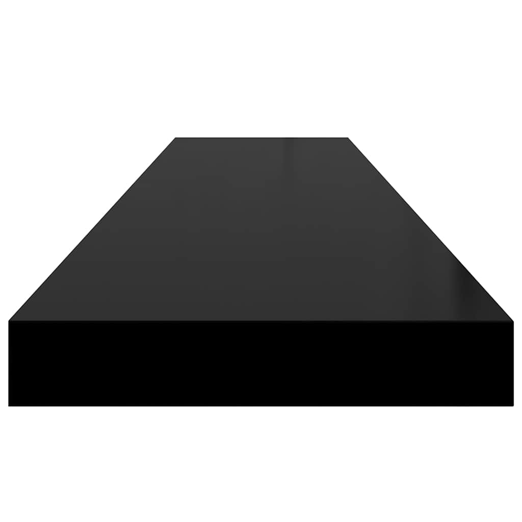 Floating Wall Shelves 4 pcs High Gloss Black 120x23.5x3.8 cm MDF