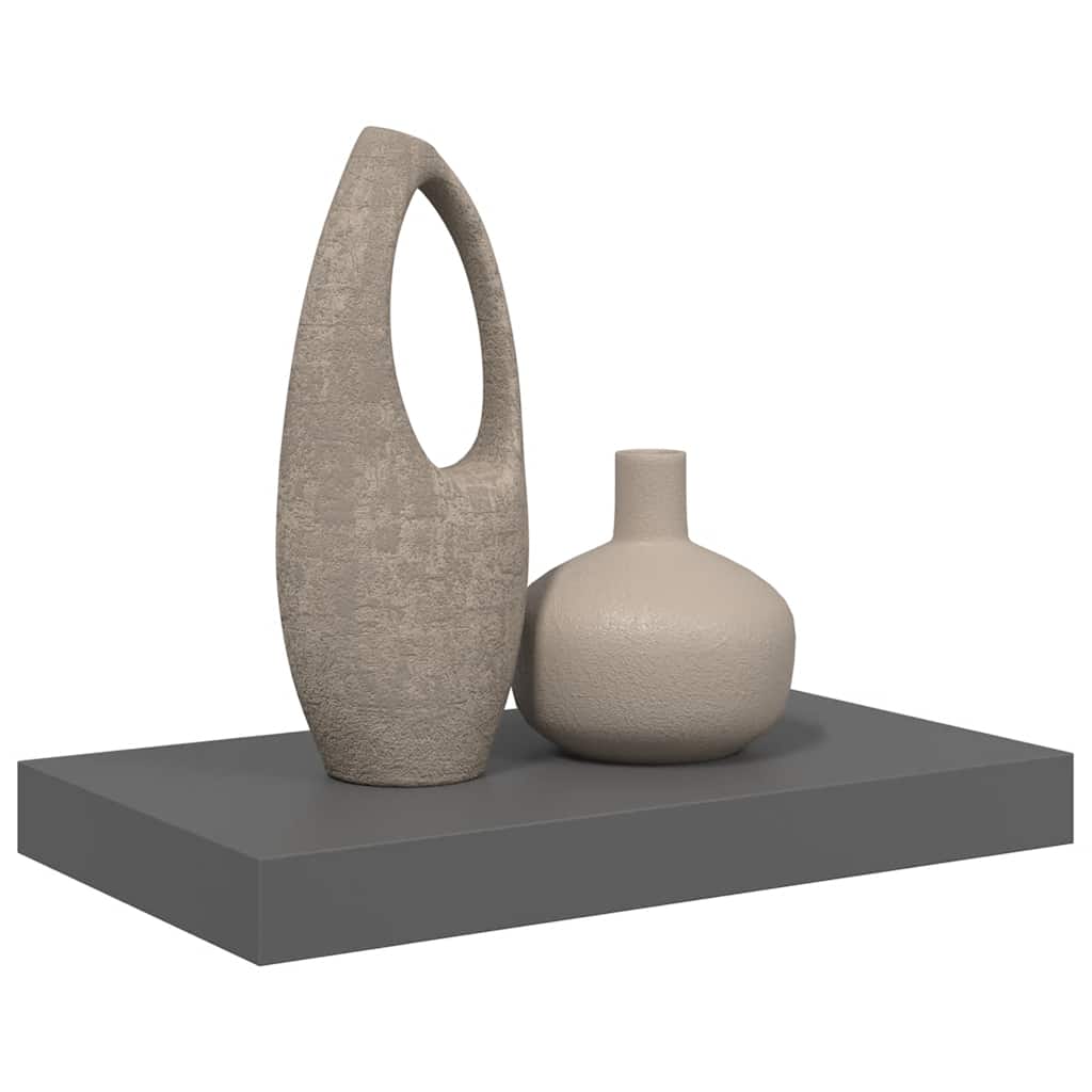 Floating Wall Shelf High Gloss Grey 40x23x3.8 cm MDF