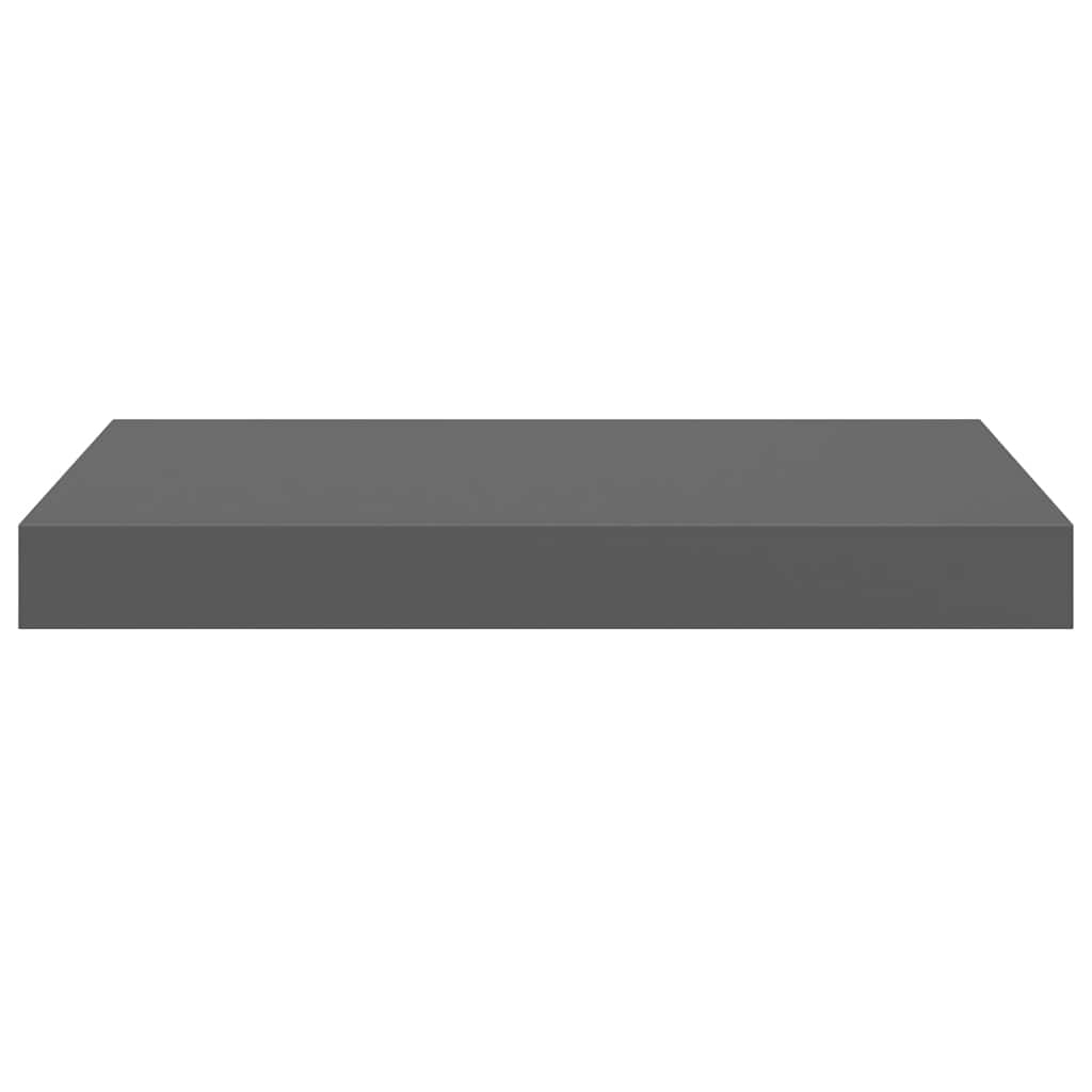 Floating Wall Shelves 2 pcs High Gloss Grey 40x23x3.8 cm MDF