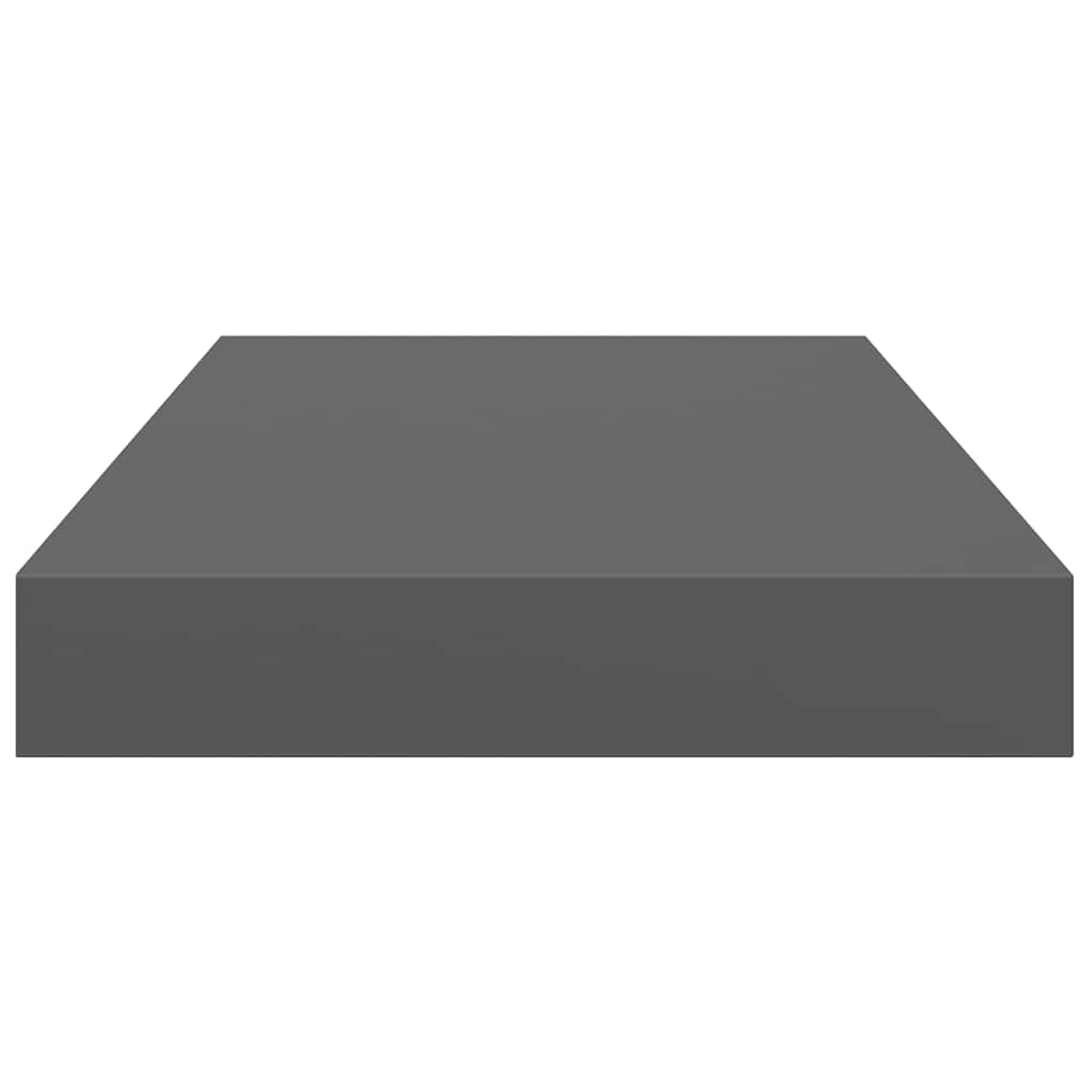 Floating Wall Shelves 2 pcs High Gloss Grey 40x23x3.8 cm MDF