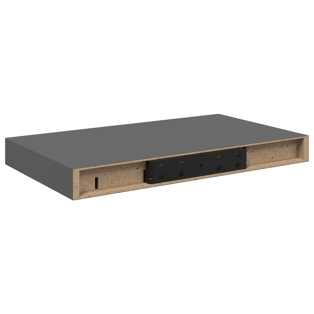 Floating Wall Shelves 2 pcs High Gloss Grey 40x23.5x3.8 cm MDF