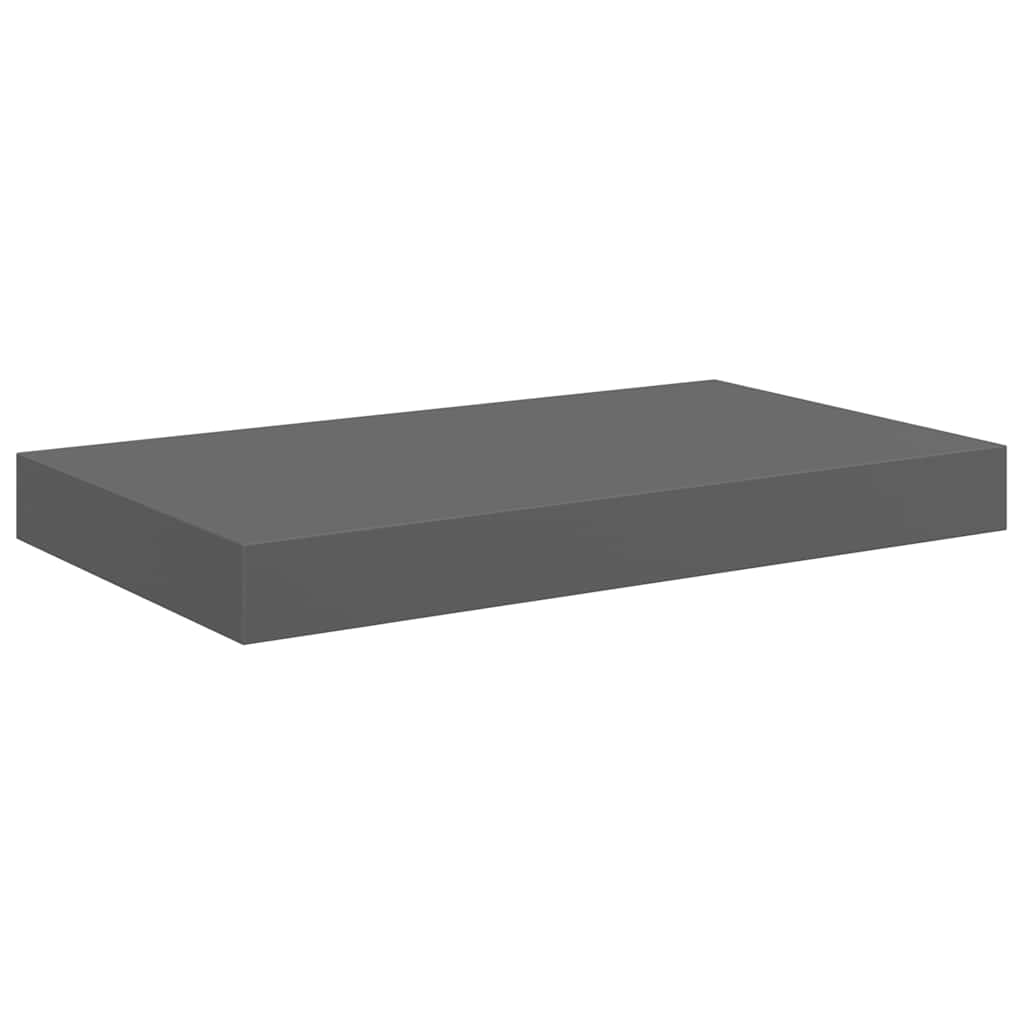 Floating Wall Shelves 4 pcs High Gloss Grey 40x23x3.8 cm MDF
