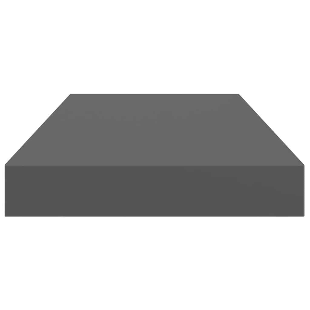 Floating Wall Shelves 2 pcs High Gloss Grey 50x23x3.8 cm MDF