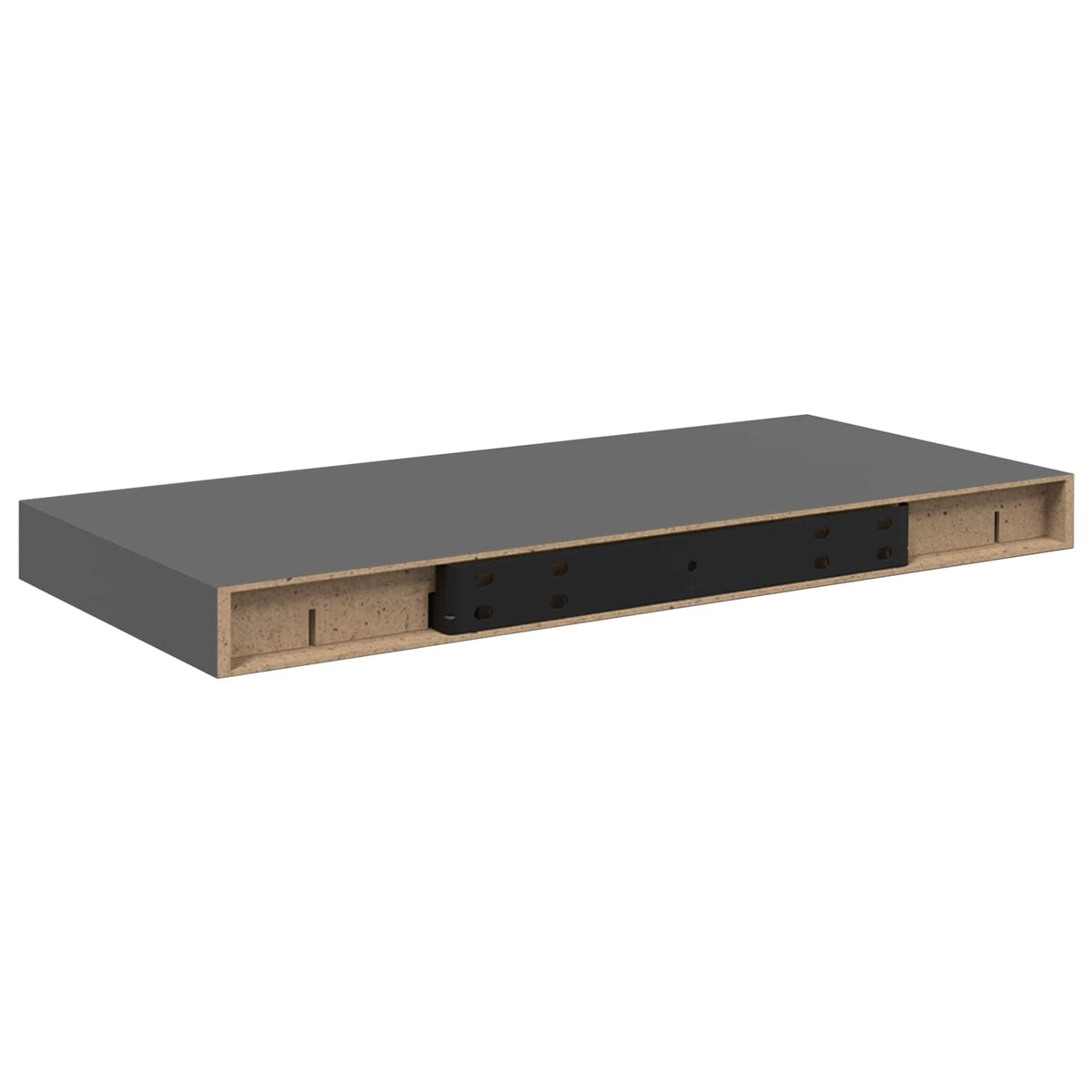Floating Wall Shelves 2 pcs High Gloss Grey 50x23.5x3.8 cm MDF