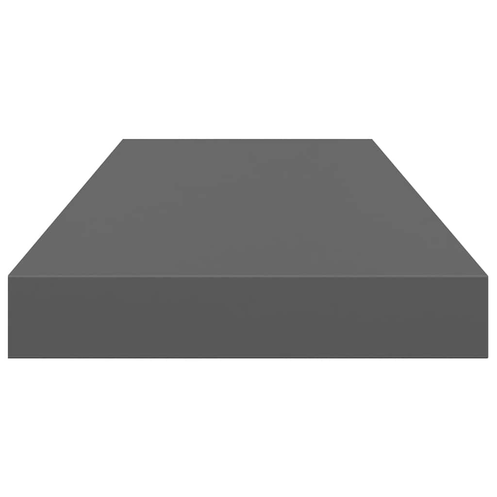 Floating Wall Shelf High Gloss Grey 60x23.5x3.8 cm MDF