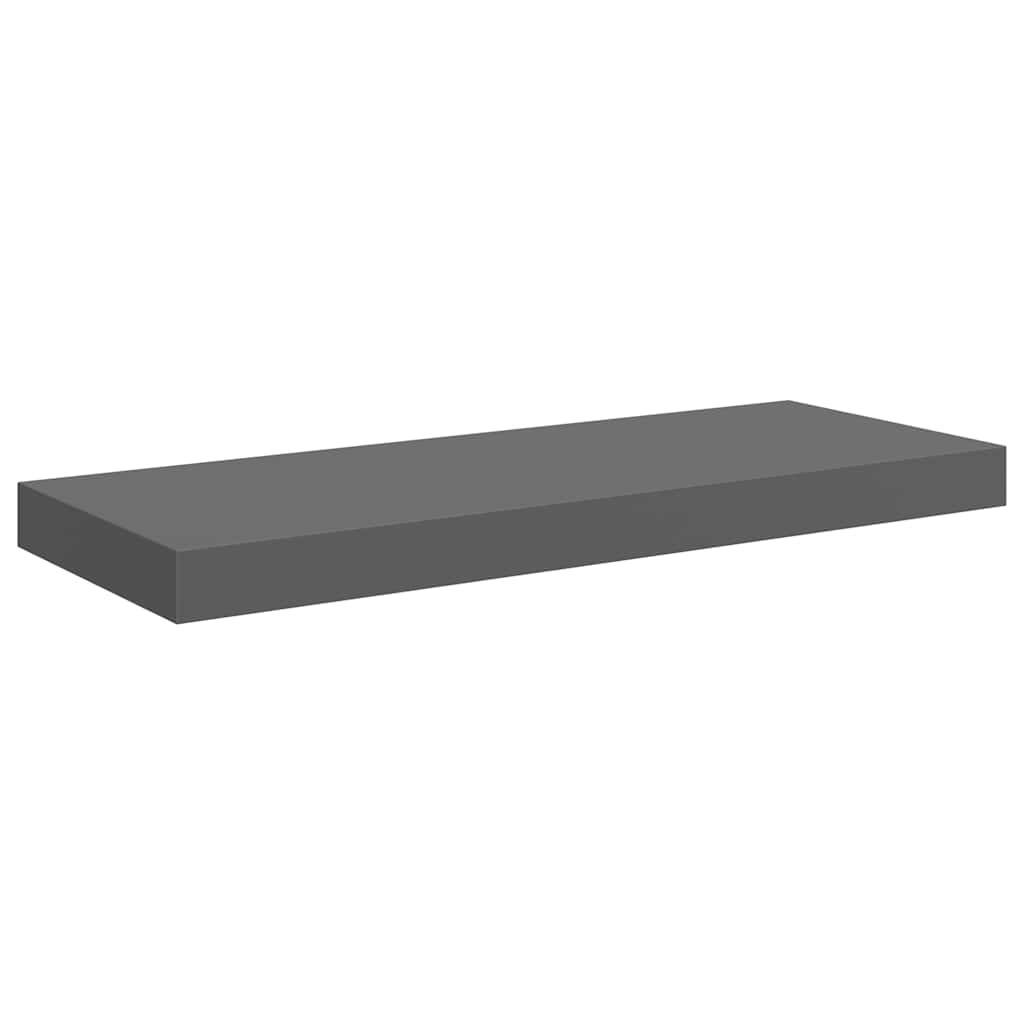 Floating Wall Shelves 4 pcs High Gloss Grey 60x23.5x3.8 cm MDF