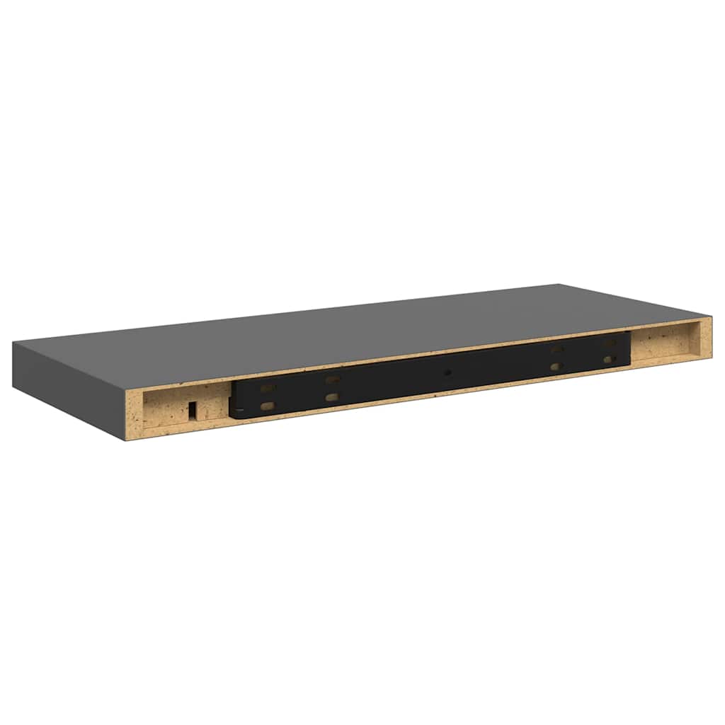 Floating Wall Shelves 4 pcs High Gloss Grey 60x23.5x3.8 cm MDF