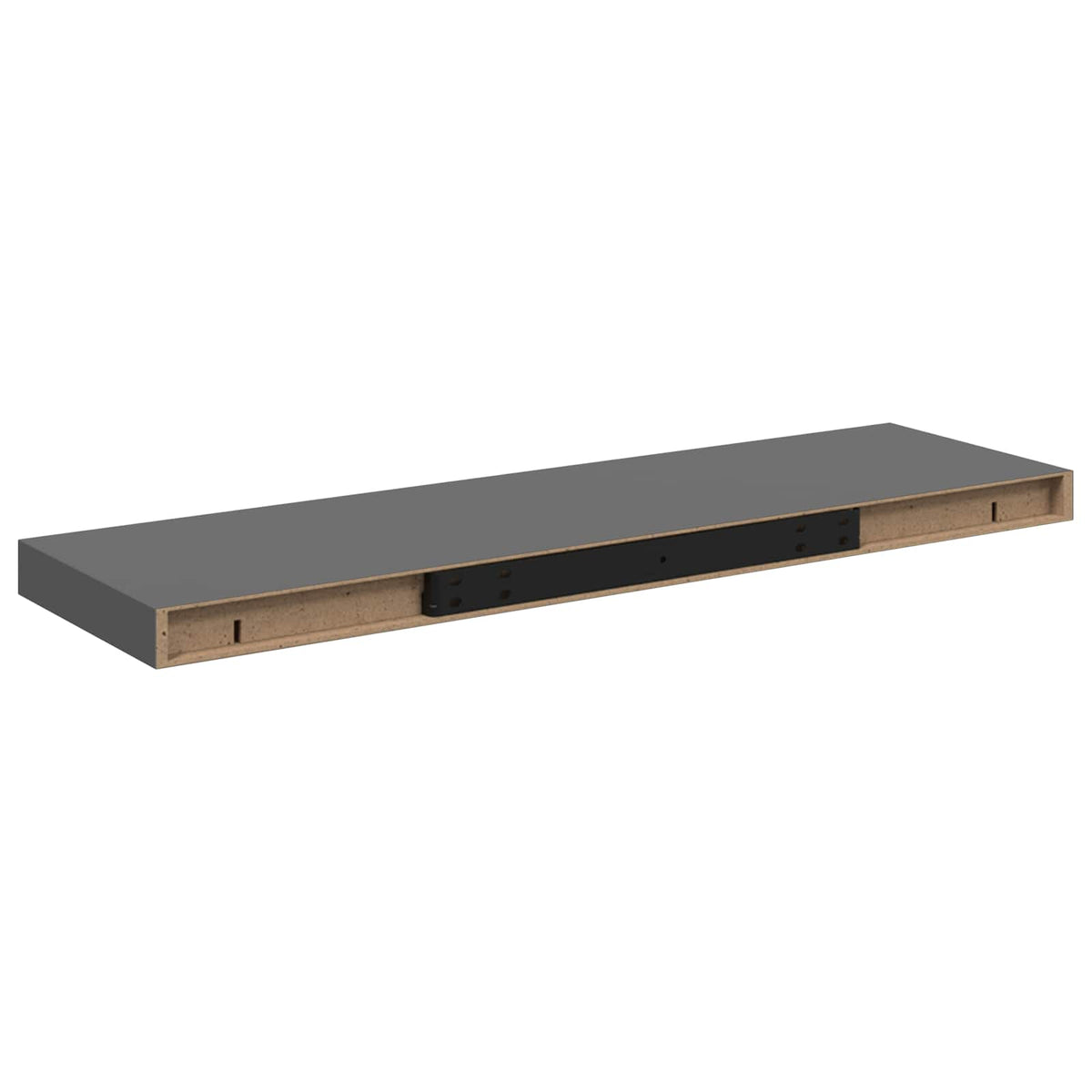 323793 vidaXL Floating Wall Shelf High Gloss Grey 80x23,5x3,8 cm MDF