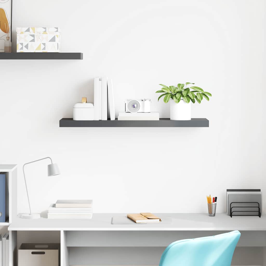 Floating Wall Shelf High Gloss Grey 90x23.5x3.8 cm MDF