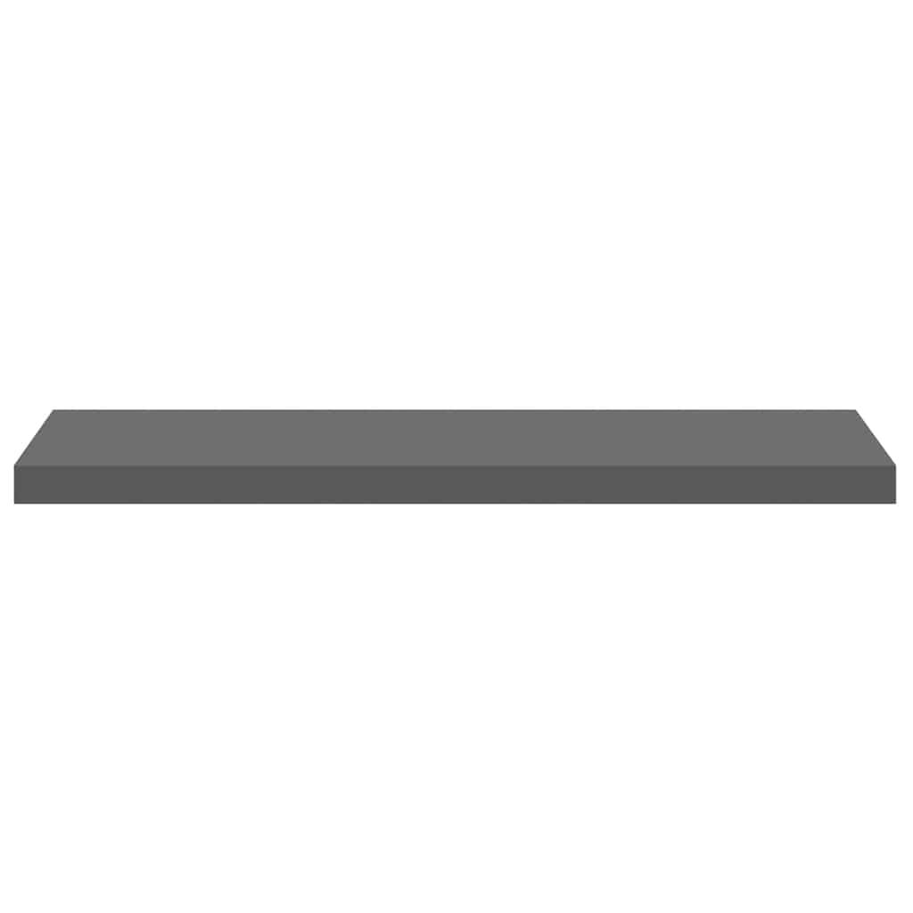 Floating Wall Shelves 2 pcs High Gloss Grey 90x23.5x3.8 cm MDF