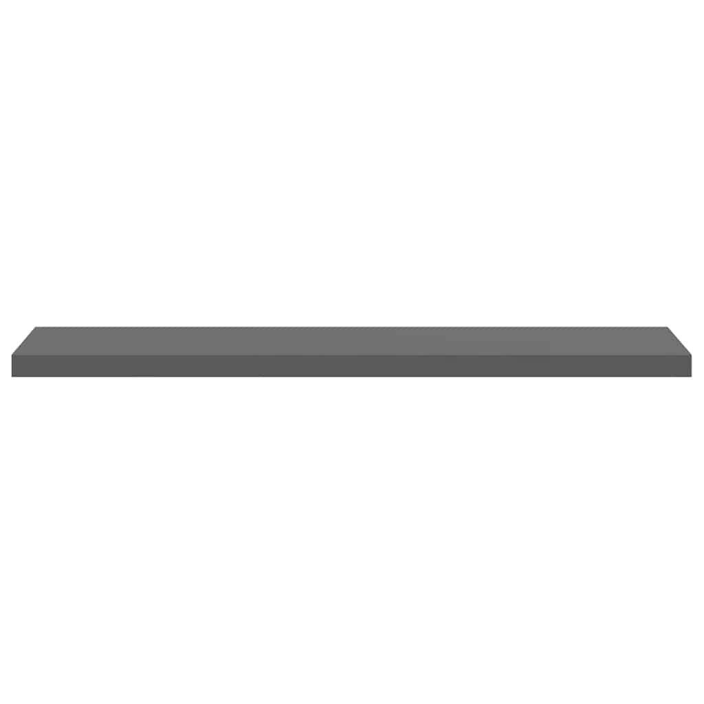 Floating Wall Shelves 2 pcs High Gloss Grey 120x23.5x3.8 cm MDF