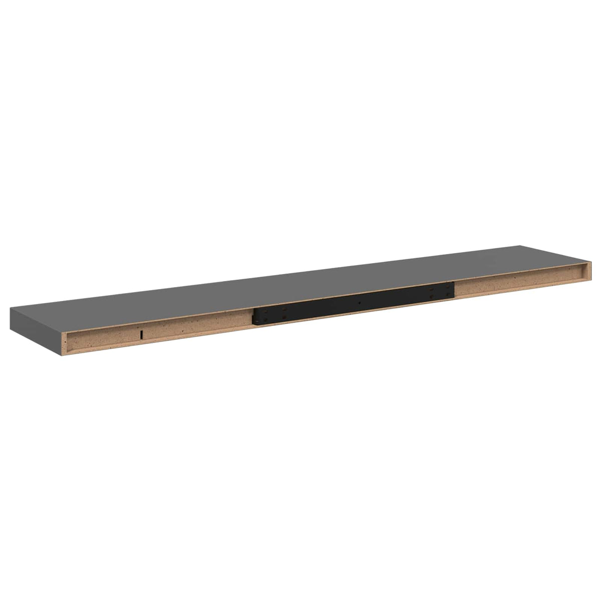 323800 vidaXL Floating Wall Shelves 2 pcs High Gloss Grey 120x23,5x3,8 cm MDF