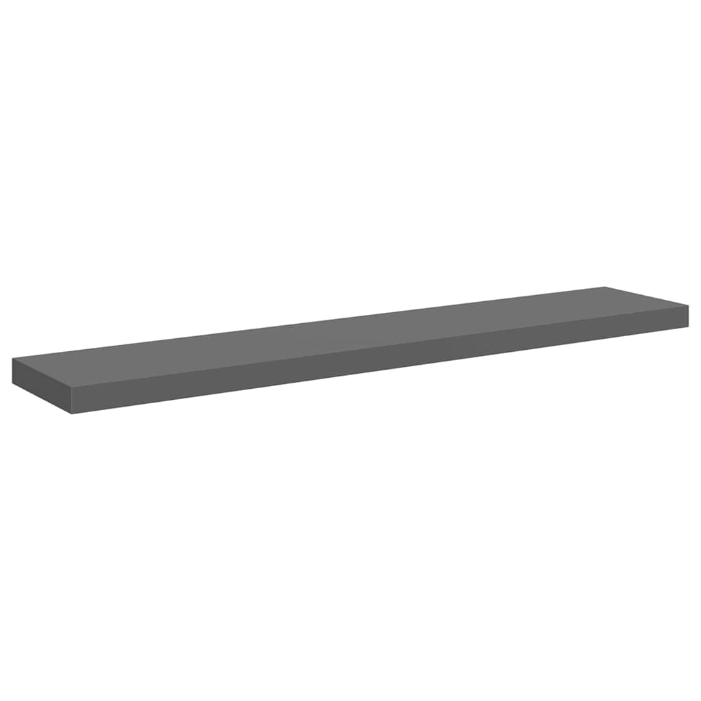Floating Wall Shelves 4 pcs High Gloss Grey 120x23.5x3.8 cm MDF