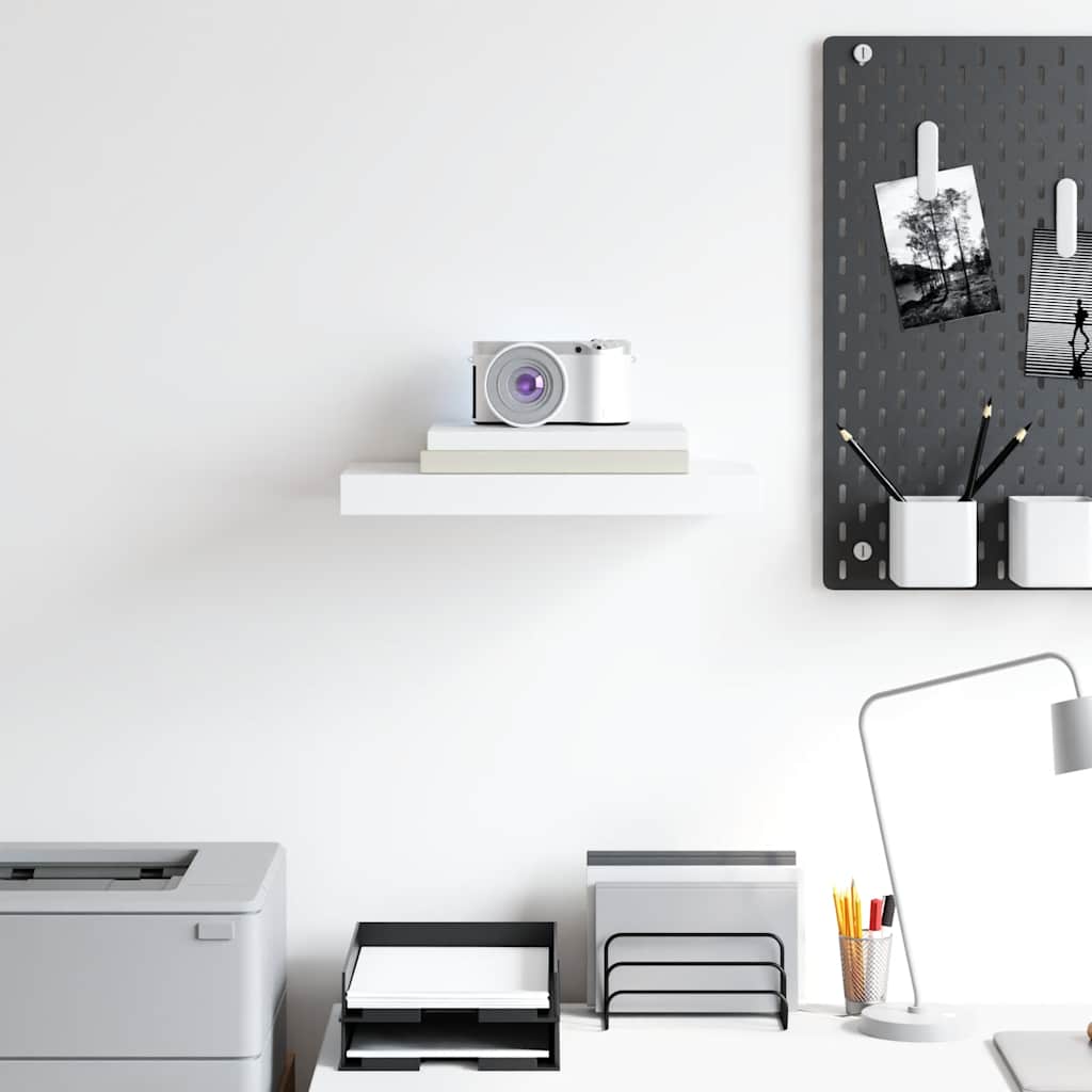 Floating Wall Shelf White 40x23x3.8 cm MDF