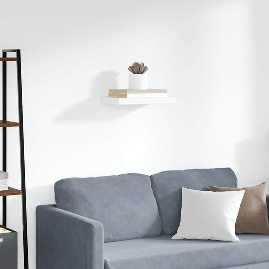 Floating Wall Shelf White 40x23.5x3.8 cm MDF