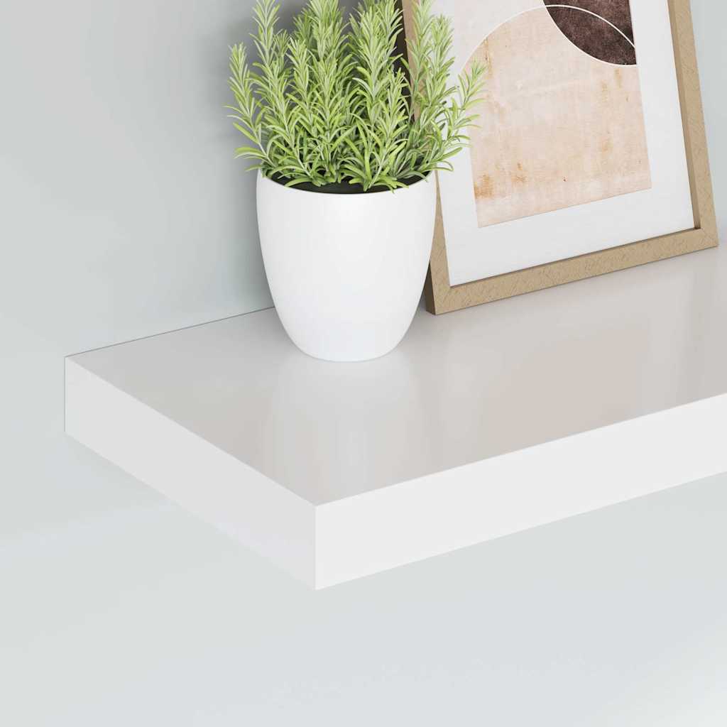 Floating Wall Shelves 2 pcs White 40x23x3.8 cm MDF