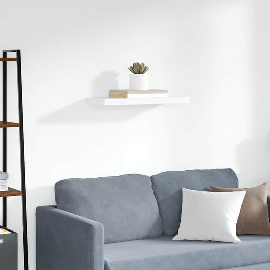 Floating Wall Shelf White 60x23.5x3.8 cm MDF