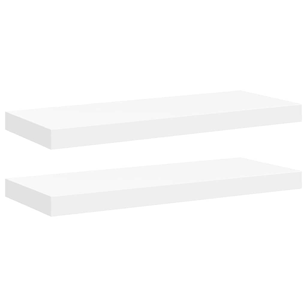 Floating Wall Shelves 2 pcs White 60x23.5x3.8 cm MDF