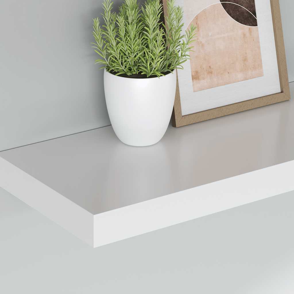 Floating Wall Shelves 2 pcs White 60x23.5x3.8 cm MDF
