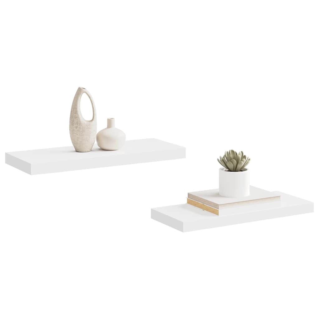 Floating Wall Shelves 2 pcs White 60x23.5x3.8 cm MDF
