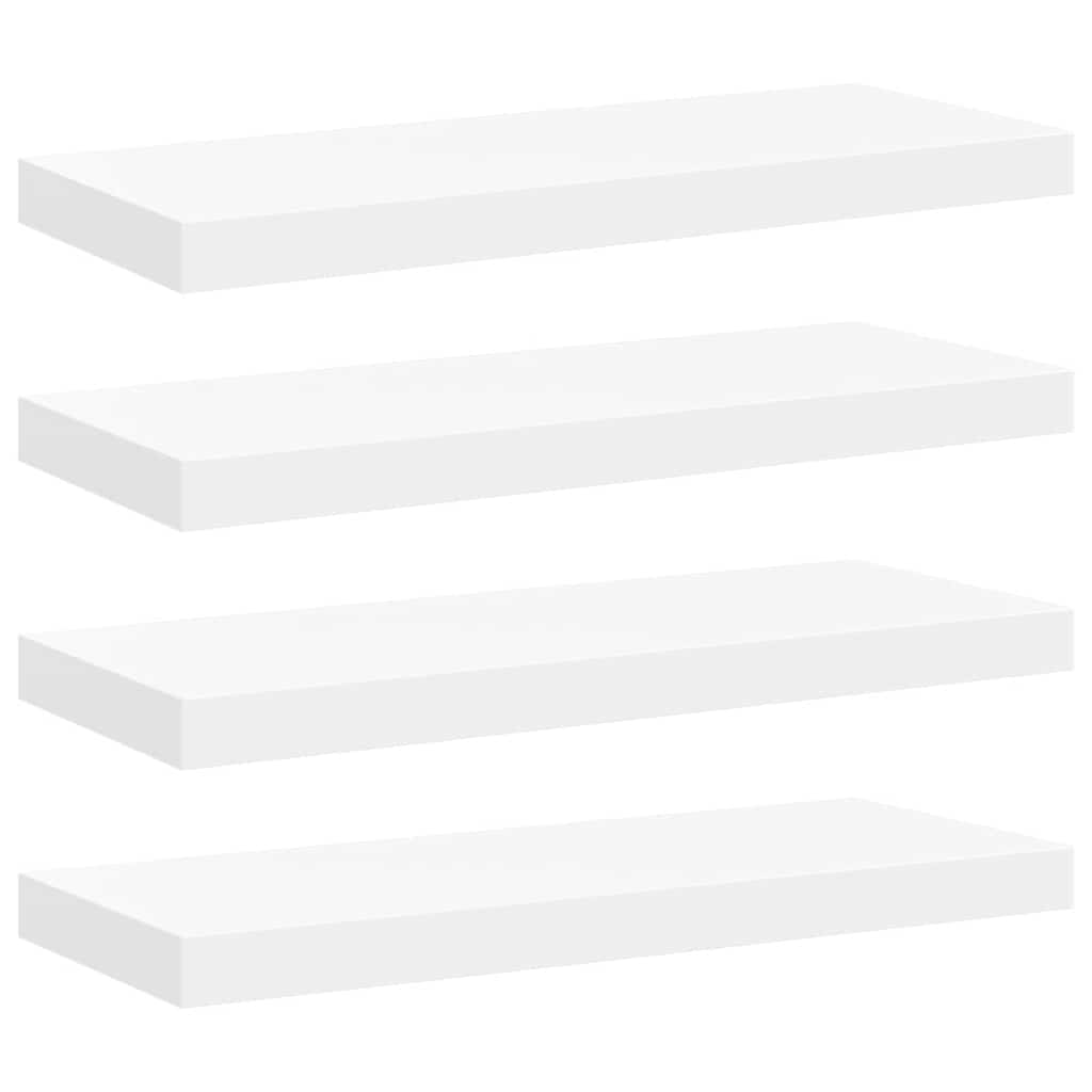 Floating Wall Shelves 4 pcs White 60x23.5x3.8 cm MDF
