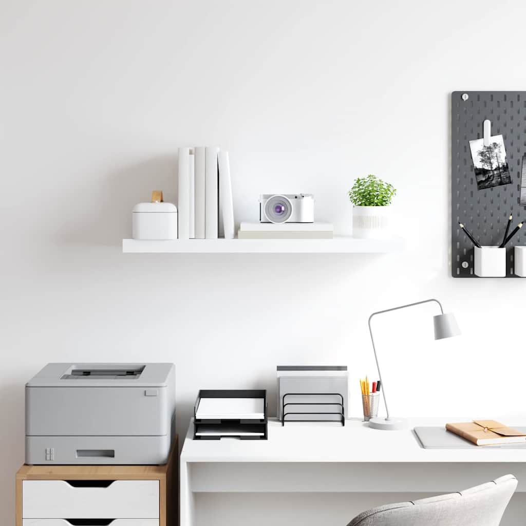 323814 vidaXL Floating Wall Shelf White 80x23,5x3,8 cm MDF