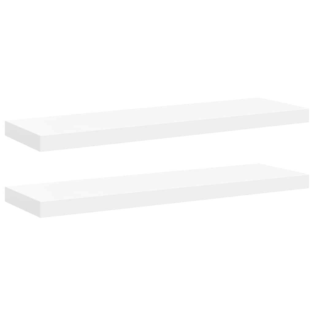 Floating Wall Shelves 2 pcs White 80x23.5x3.8 cm MDF