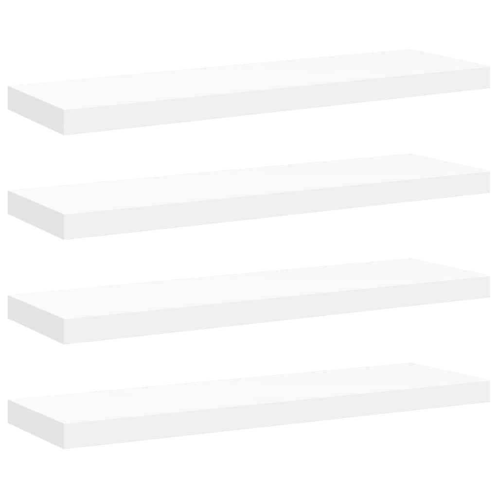 Floating Wall Shelves 4 pcs White 80x23.5x3.8 cm MDF