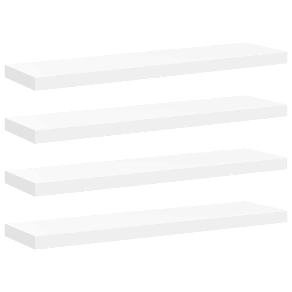 Floating Wall Shelves 4 pcs White 90x23.5x3.8 cm MDF