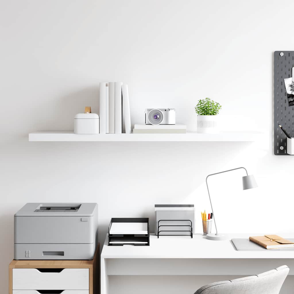 Floating Wall Shelf White 120x23.5x3.8 cm MDF