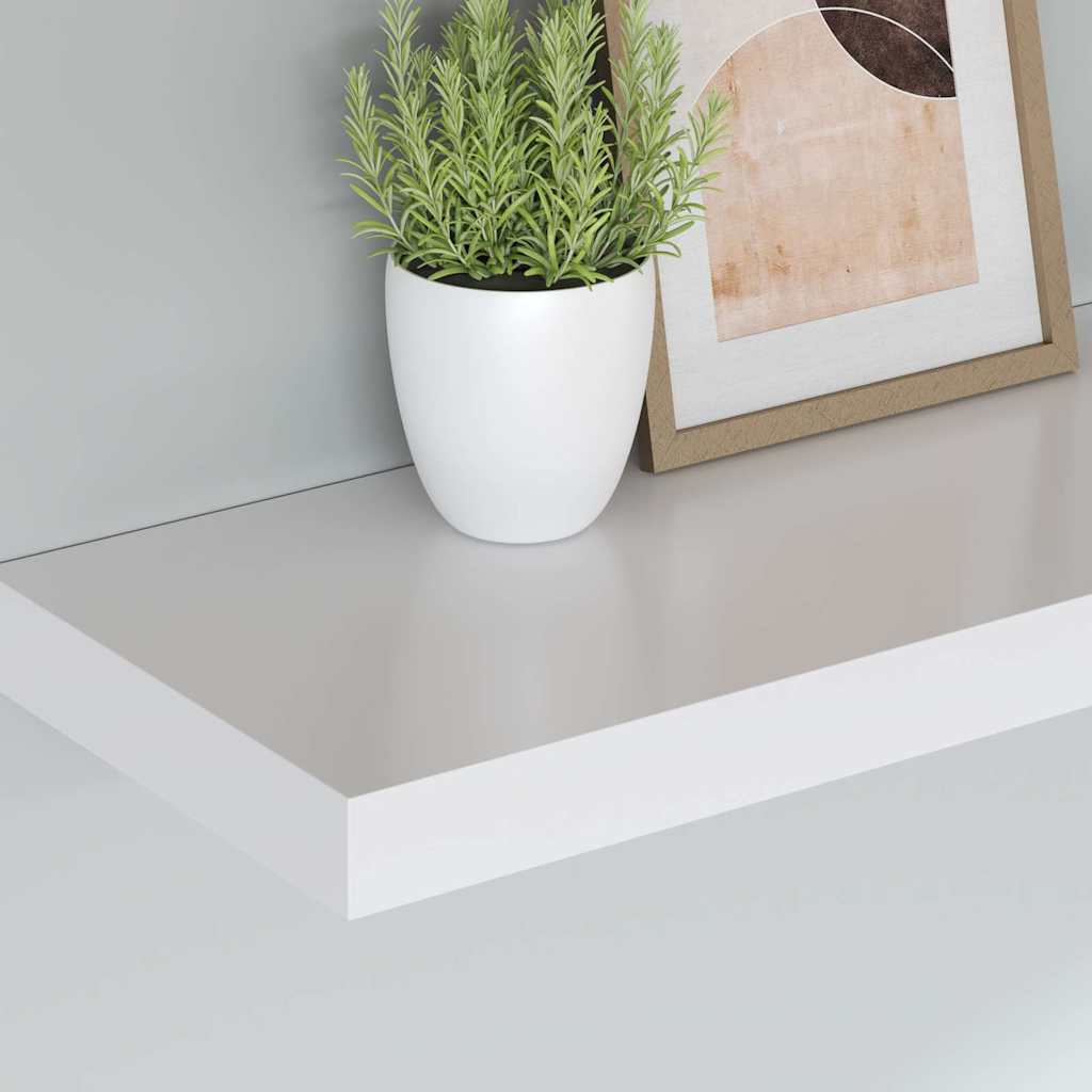 Floating Wall Shelf White 120x23.5x3.8 cm MDF