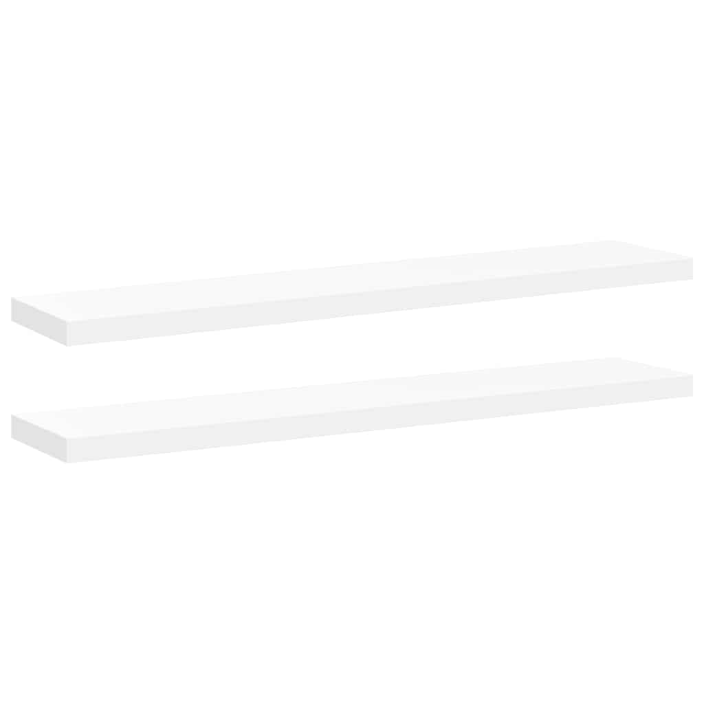 Floating Wall Shelves 2 pcs White 120x23.5x3.8 cm MDF