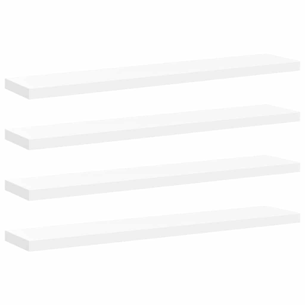 Floating Wall Shelves 4 pcs White 120x23.5x3.8 cm MDF