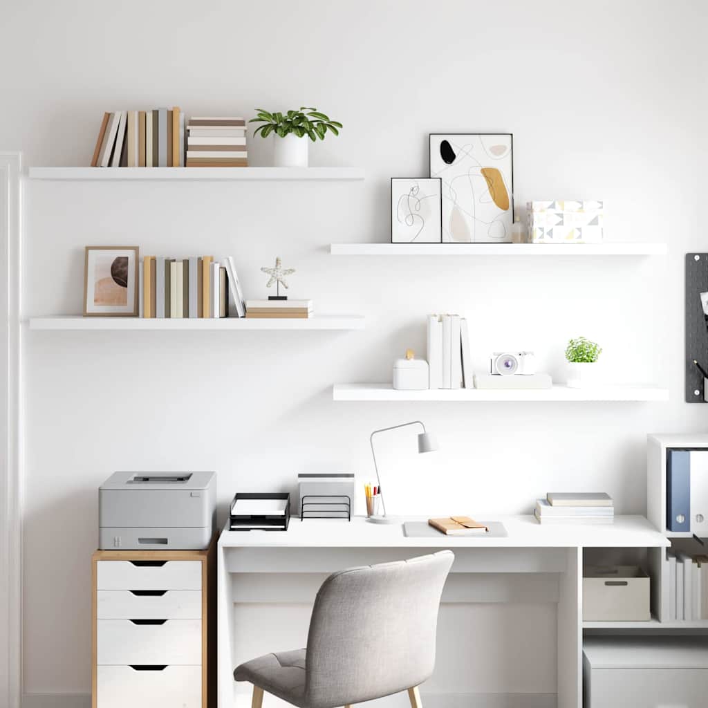 Floating Wall Shelves 4 pcs White 120x23.5x3.8 cm MDF