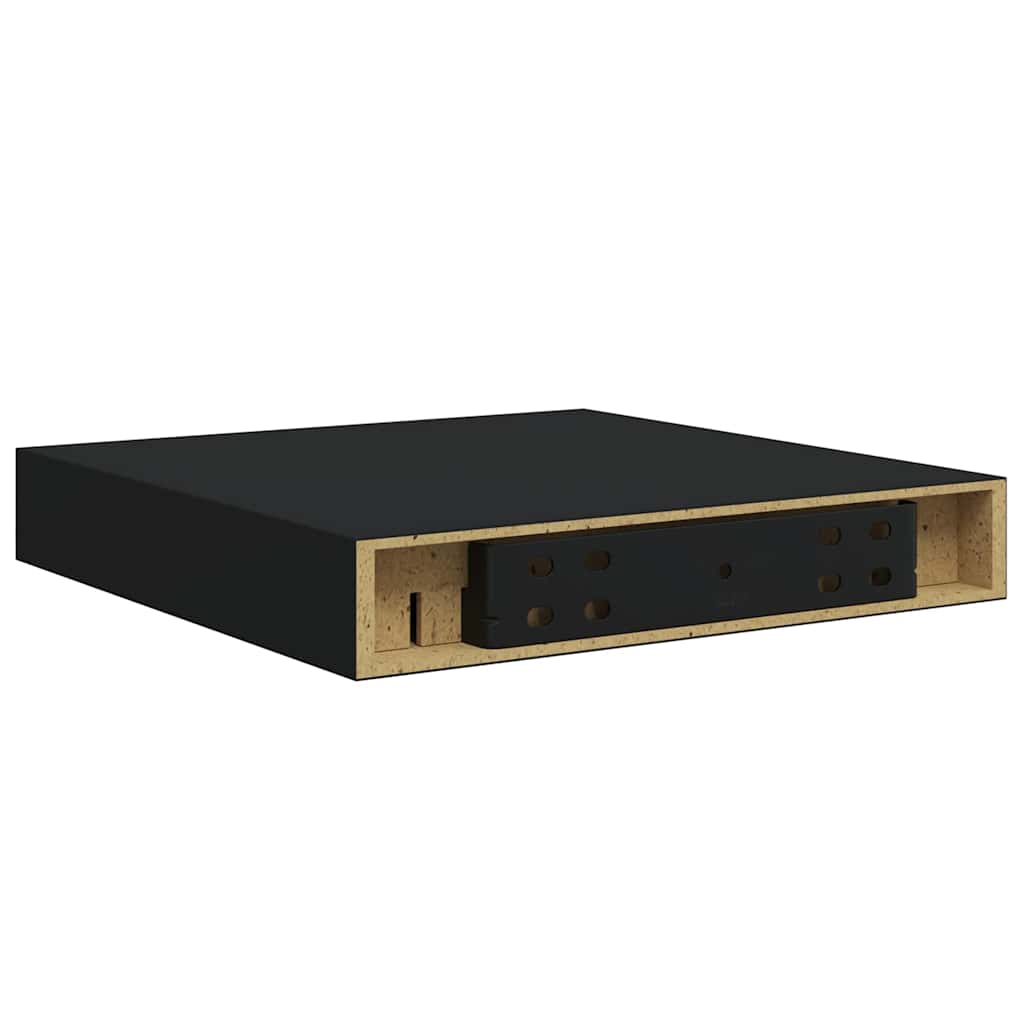 323825 vidaXL Floating Wall Shelves 4 pcs Black 23x23,5x3,8 cm MDF