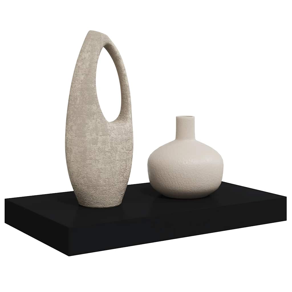 Floating Wall Shelf Black 40x23x3.8 cm MDF