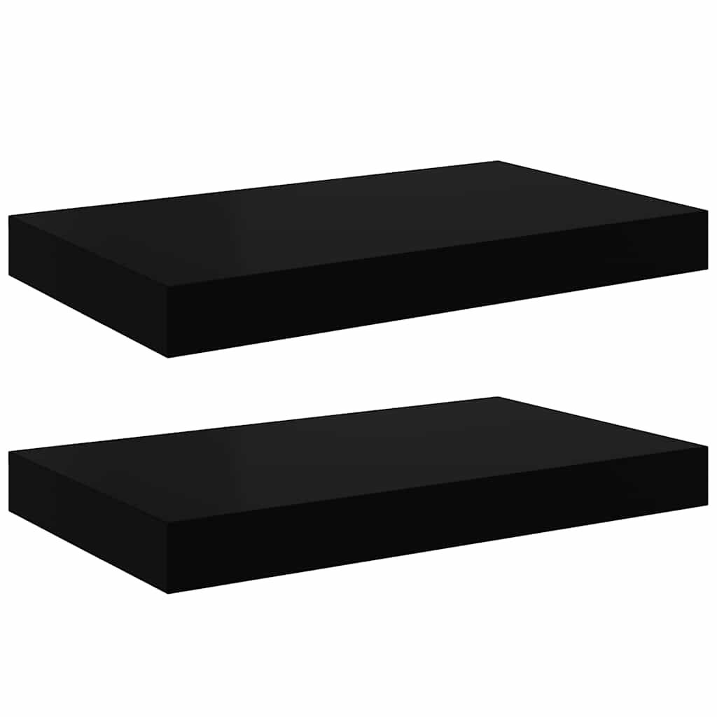 Floating Wall Shelves 2 pcs Black 40x23x3.8 cm MDF