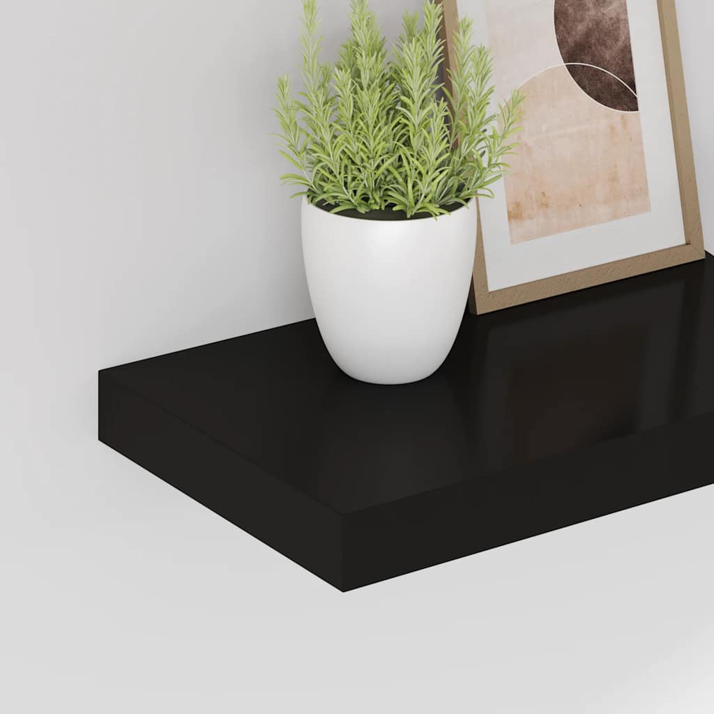 Floating Wall Shelves 2 pcs Black 40x23x3.8 cm MDF