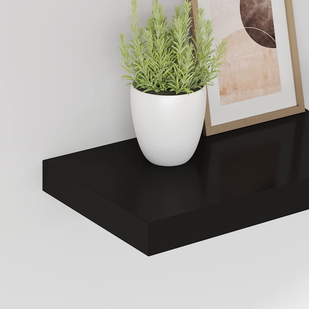 Floating Wall Shelves 4 pcs Black 40x23x3.8 cm MDF
