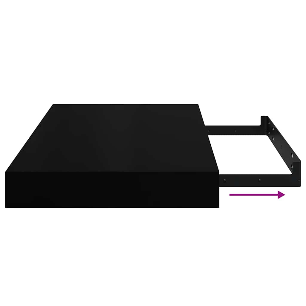 Floating Wall Shelves 4 pcs Black 40x23x3.8 cm MDF