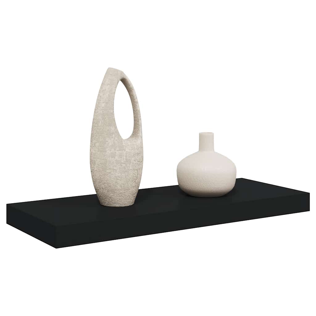 Floating Wall Shelf Black 60x23.5x3.8 cm MDF