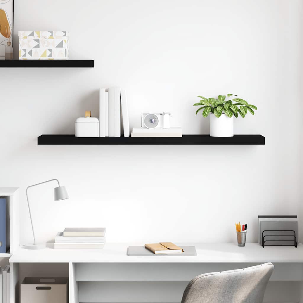 Floating Wall Shelf Black 120x23.5x3.8 cm MDF