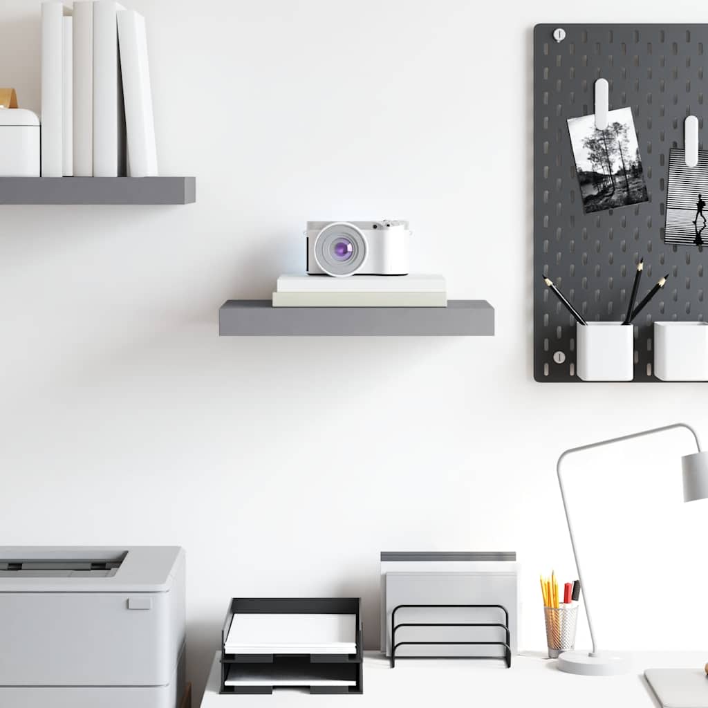 Floating Wall Shelf Grey 40x23x3.8 cm MDF