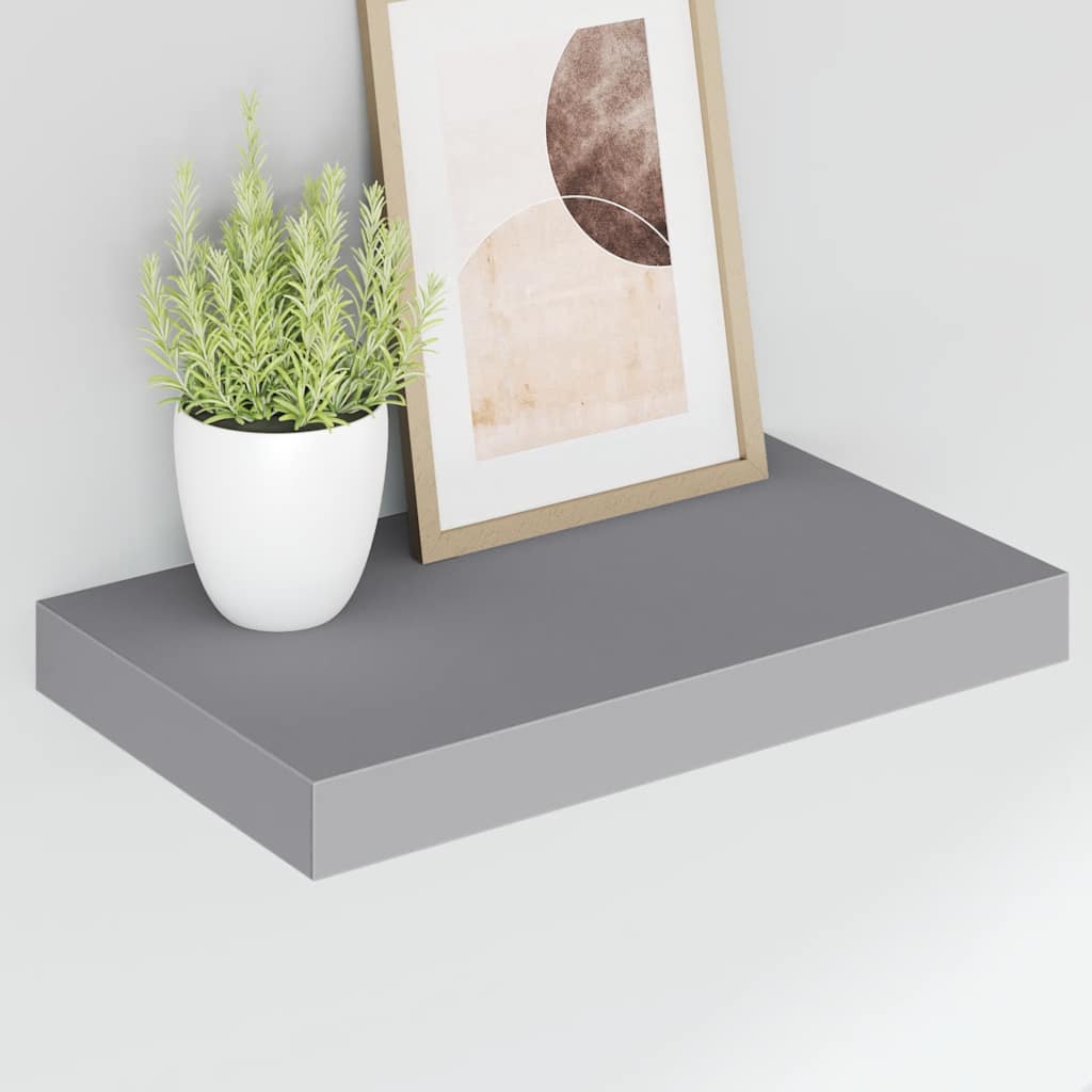 Floating Wall Shelf Grey 40x23x3.8 cm MDF