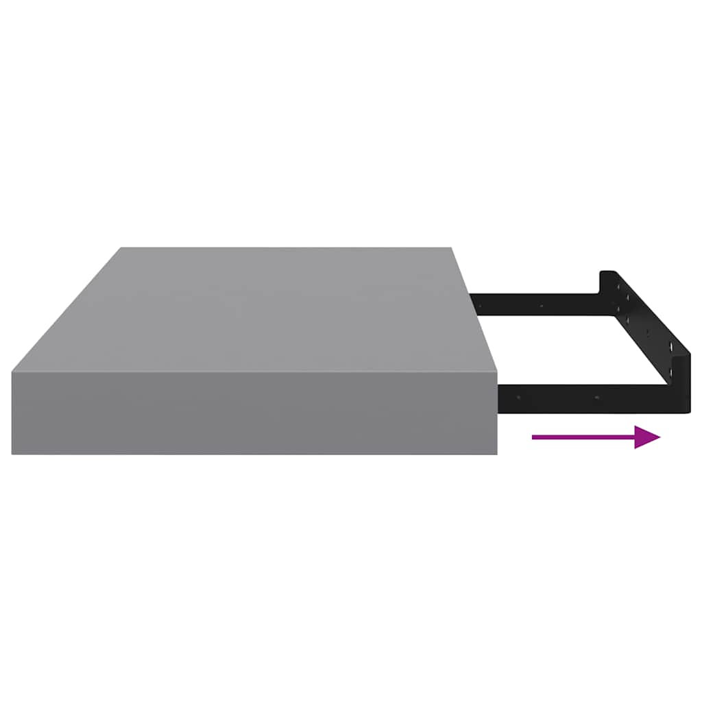 Floating Wall Shelf Grey 40x23x3.8 cm MDF